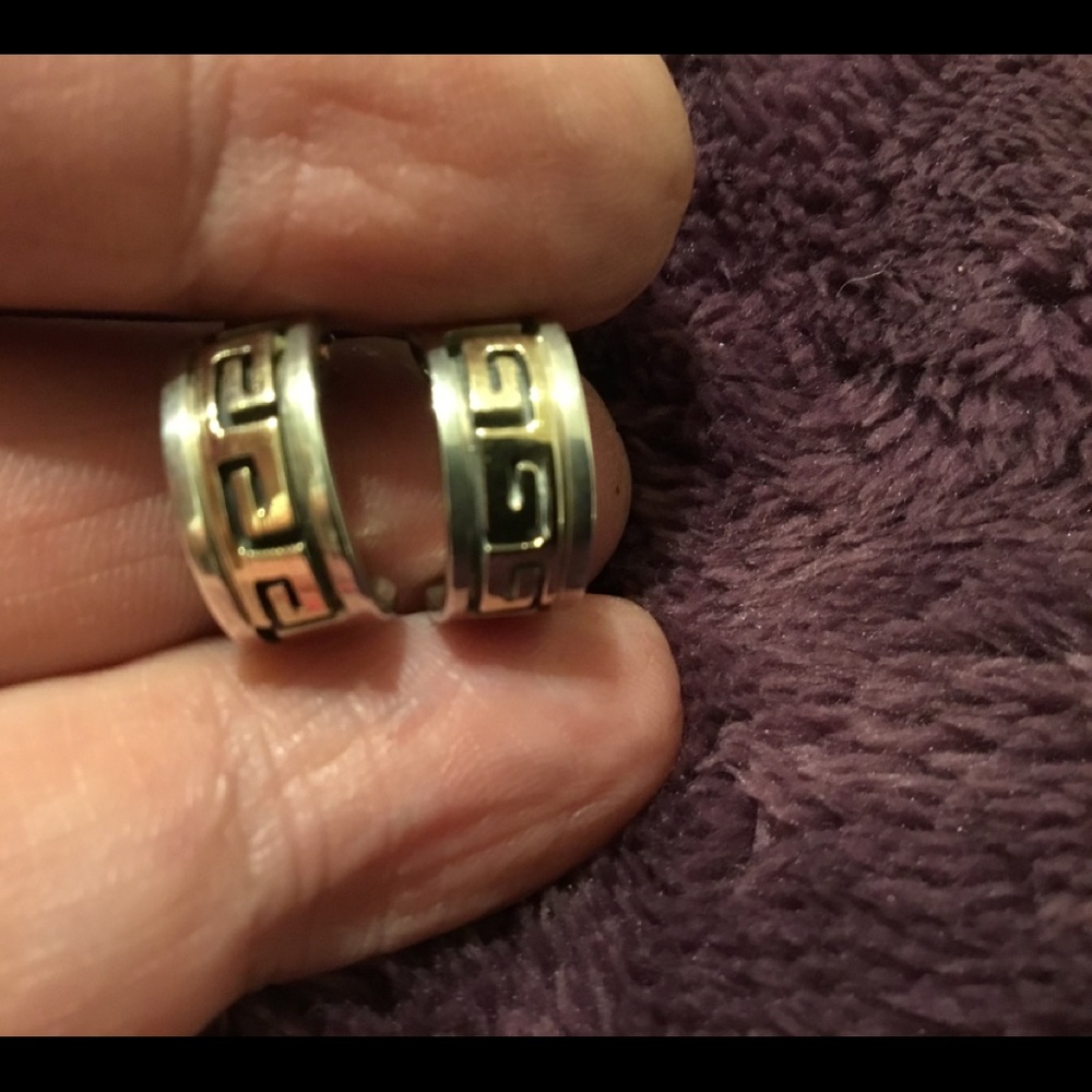 925 & 14Kt Y/Gold Native American Half Hoop Earrings! - Picture 4 of 9